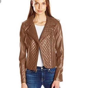 Levi’s Cognac Quilted Vegan Leather Moto Jacket